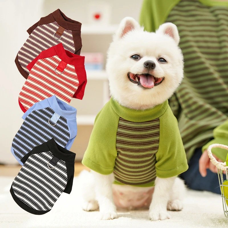 原创条纹狗狗新品猫咪宠物服饰猫衣服狗用品法斗打底衫泰迪