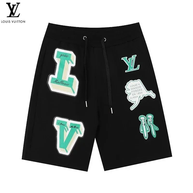 Men Shorts Fashion Designer Print Beach Shorts: Casual Hip-Hop Trend Summer Shorts, Black & White, Size M-2XL