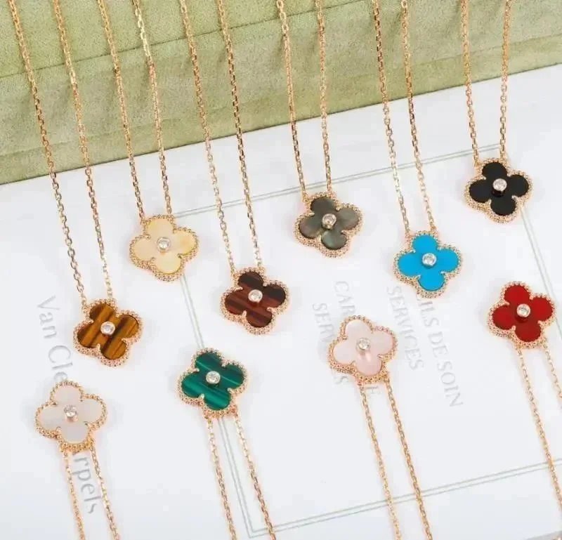 Classic Clover Necklaces Pendants Mother-of-Pearl Stainless Steel Plated 18K for Women Girl Valentines Mothers Day Engagement Jewelry-Gift wholesale