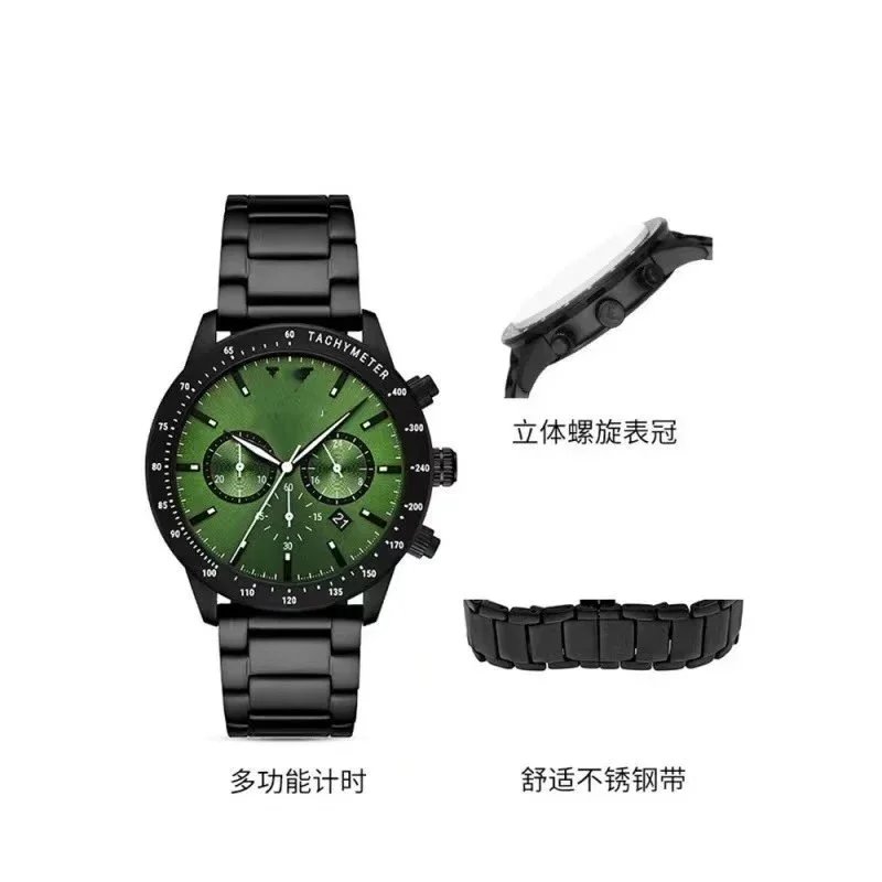 ARMANI MENS CHRONO WATCH AR11472 GREEN DIAL - CERTIFICATE - WARRANTY - RRP379.00