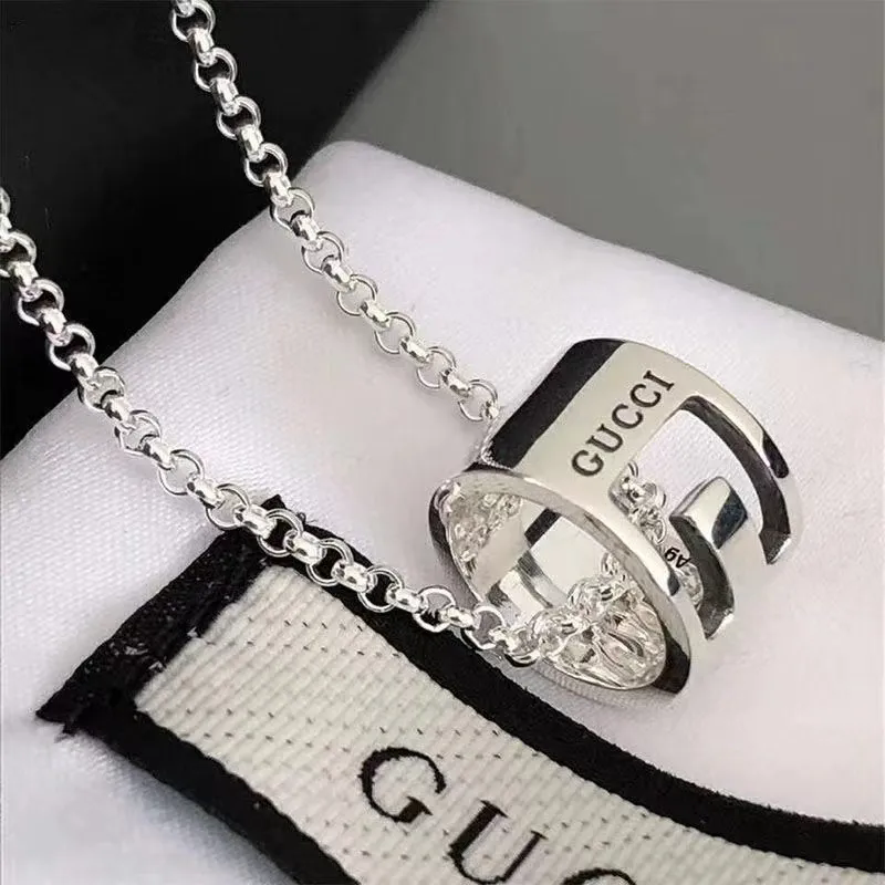 Classic Pendants gold love Necklace Designer AG 925 fashion silver plated letter Luxury simple heart Titanium Valentine Day lovers chain jewelry woman men 