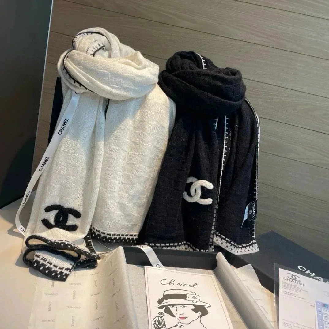 Scarves Scarves C horsehair thick shoulder wrapped womens 70 * 200cm new soft winter cashmere Blk and white style warm solid color J241126