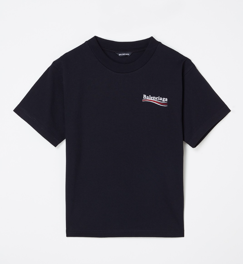 BALENCIAGA Logo-embroidered Cotton-jersey T-shirt In Black