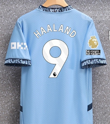 Erling Haaland Manchester City Puma Youth 2024/25 Home Replica Player Jersey - Light Blue