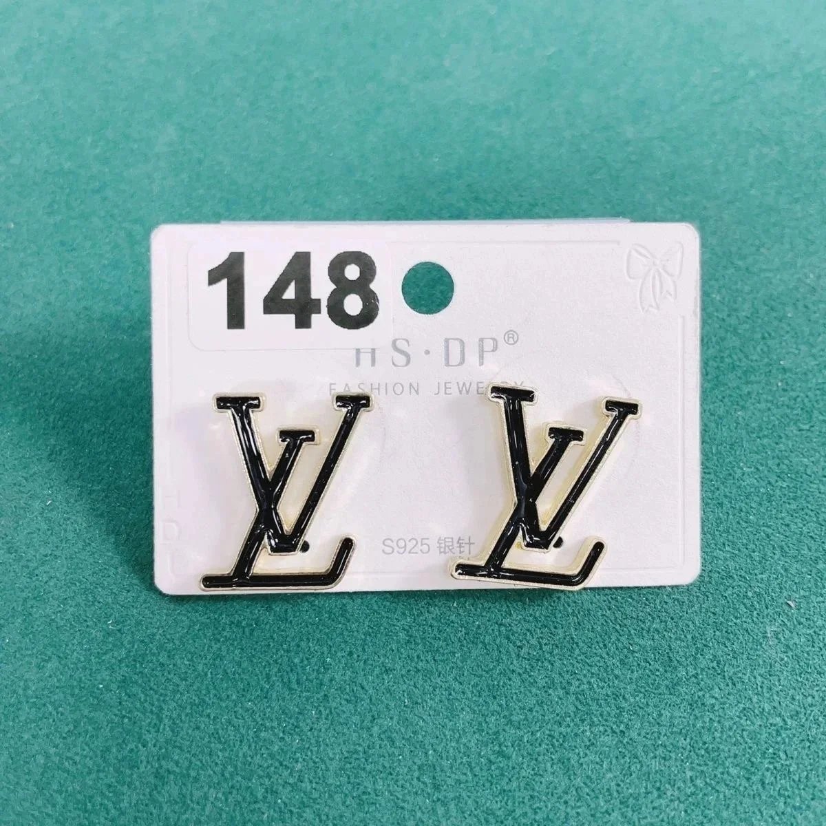 Metal Enamel LV Iconic Earrings Gold