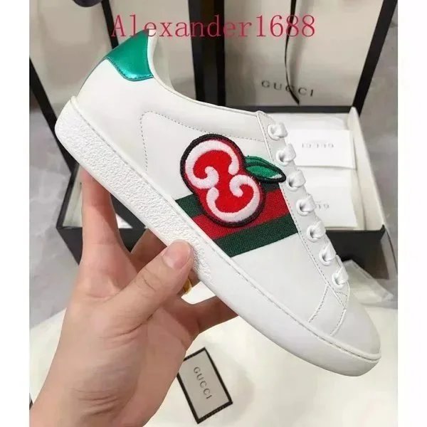 MENS GUCCI ACE GG APPLE WHITE WEB SNEAKER