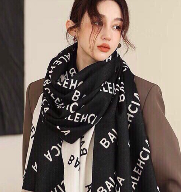 18% OFF scarf Autumn Winter European and American Letter Jacquard Cashmere Extended Scarf Women's Warm Air Conditioning Shawl Thickened Neck