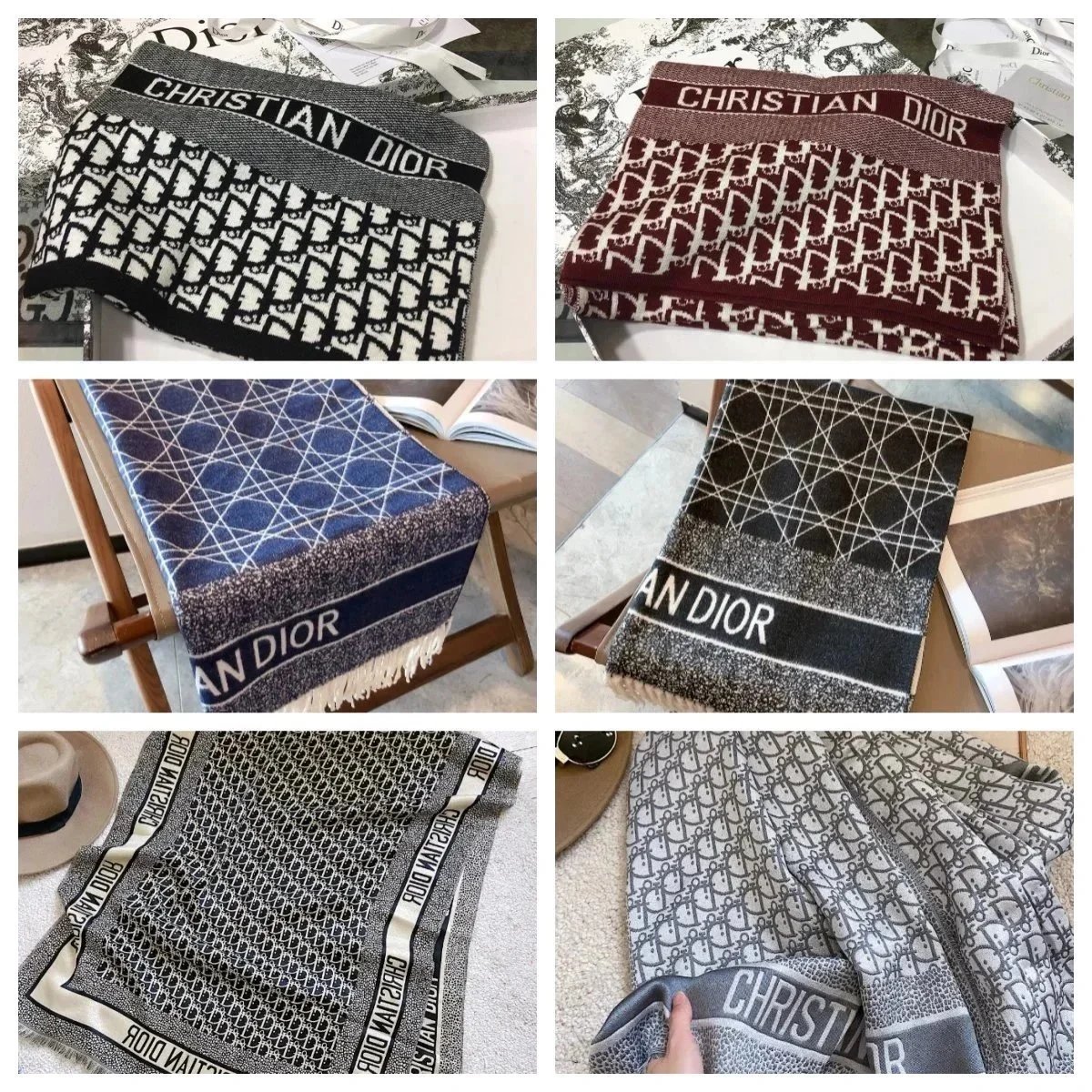 Christian Dior reversible oblique wool scarf | Unisex 200/40