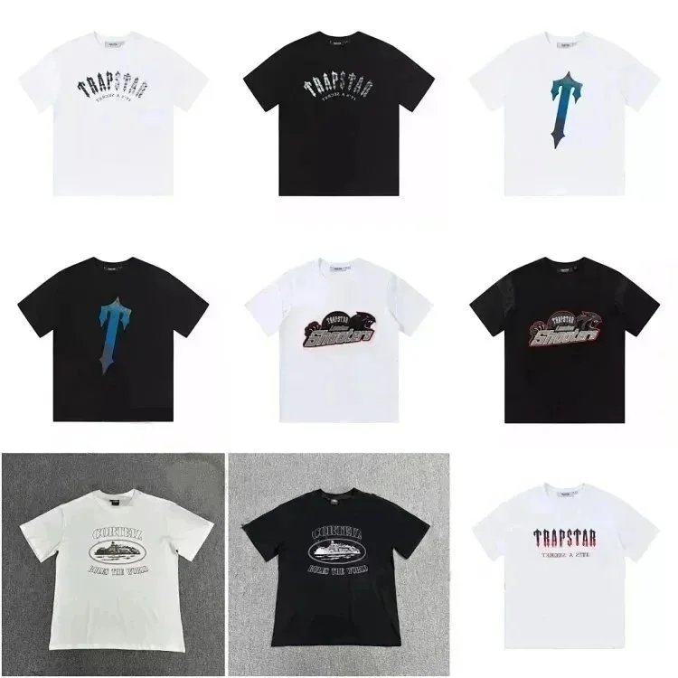 50 Styles Men's T-shirts Trapstar T Shirt Designer Shirts Jersey Print Letter Luxury Shirts Rainbow Color Summer Sports Fashion Cotton Cord Top Short E8qz#