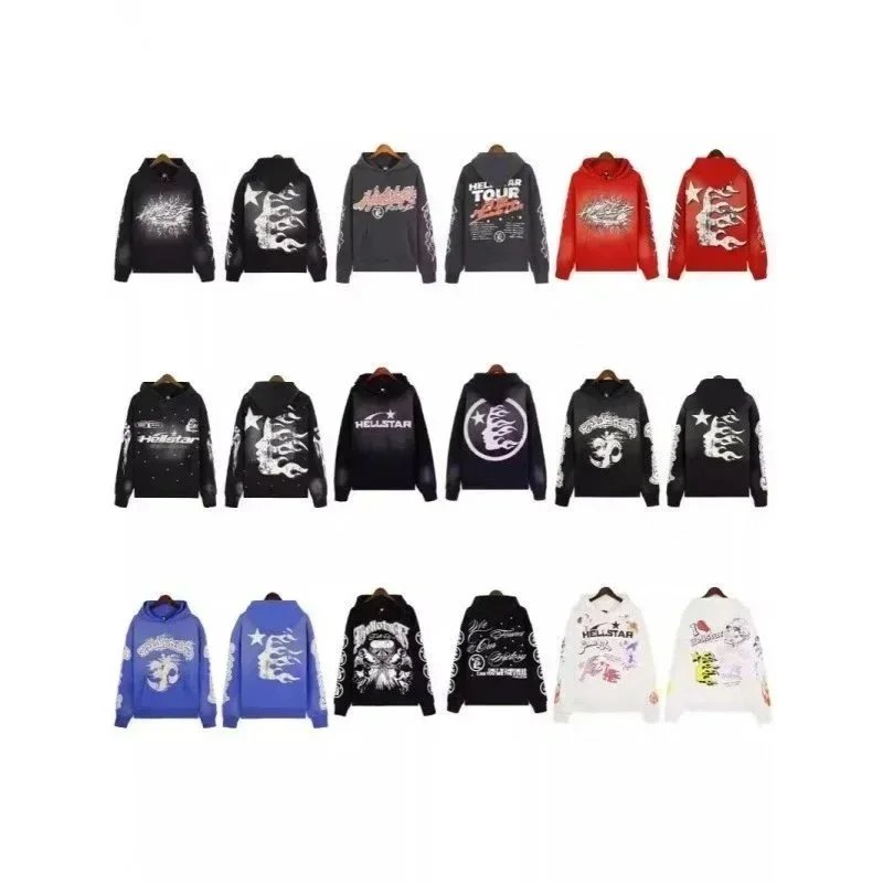 Spring And Autumn Hellstar Sports Suit Designer Hoodie Long Sleeve Pants Pullover Street Hip Hop Retro Alphabet Print High Street Personalized Hell star Ho