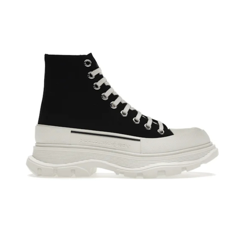 Alexander McQueen Tread Slick Lace Up BootBlack White Fashion sneakers
