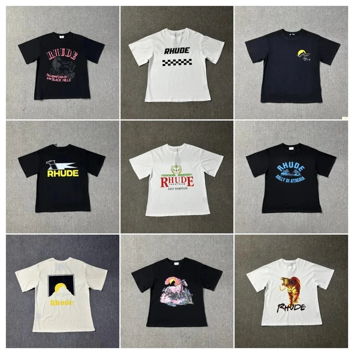 Men's T-shirts Mens Designer t Shirt Rhude Women Shirts Tshirt Print Streetwear Outdoor Fashion Short Sleeve Summer Casual Loose Breathable