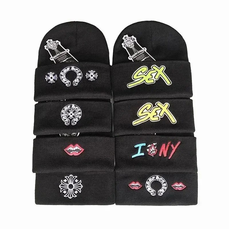 Mens Womens CH Chrome Cross Horse Shoe Chomper Beanie Skull Cap Knitted Hat