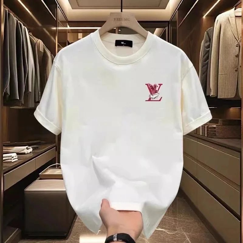 plus size men's summer new T-shirt cotton printing -0914