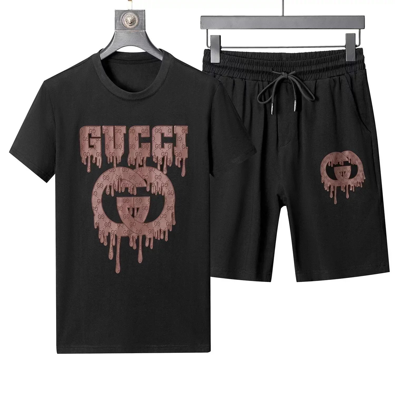 2024S Designer Tracksuit Gothic Men Sweatshirts and Sweatpants Fashion Hip Hop Man Oversized Casual Pants Sportswear Sets Streetwear Men Clothing