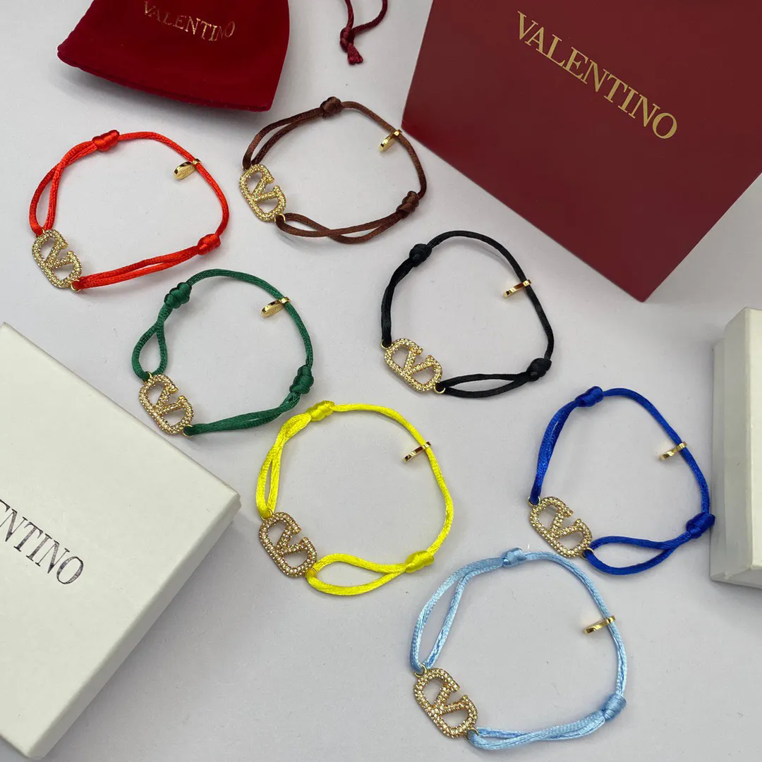 New letter hand rope multi-color Joker V-mother temperament brass simple wind hand rope