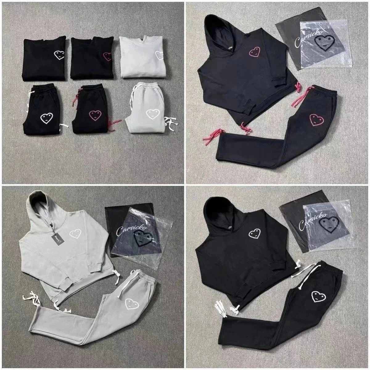 Mens 2 Piece Tracksuit - Cotton Winter Sportswear Set, Embroidered Design Hoodie and Pants for Men, High-Quality Loungewear