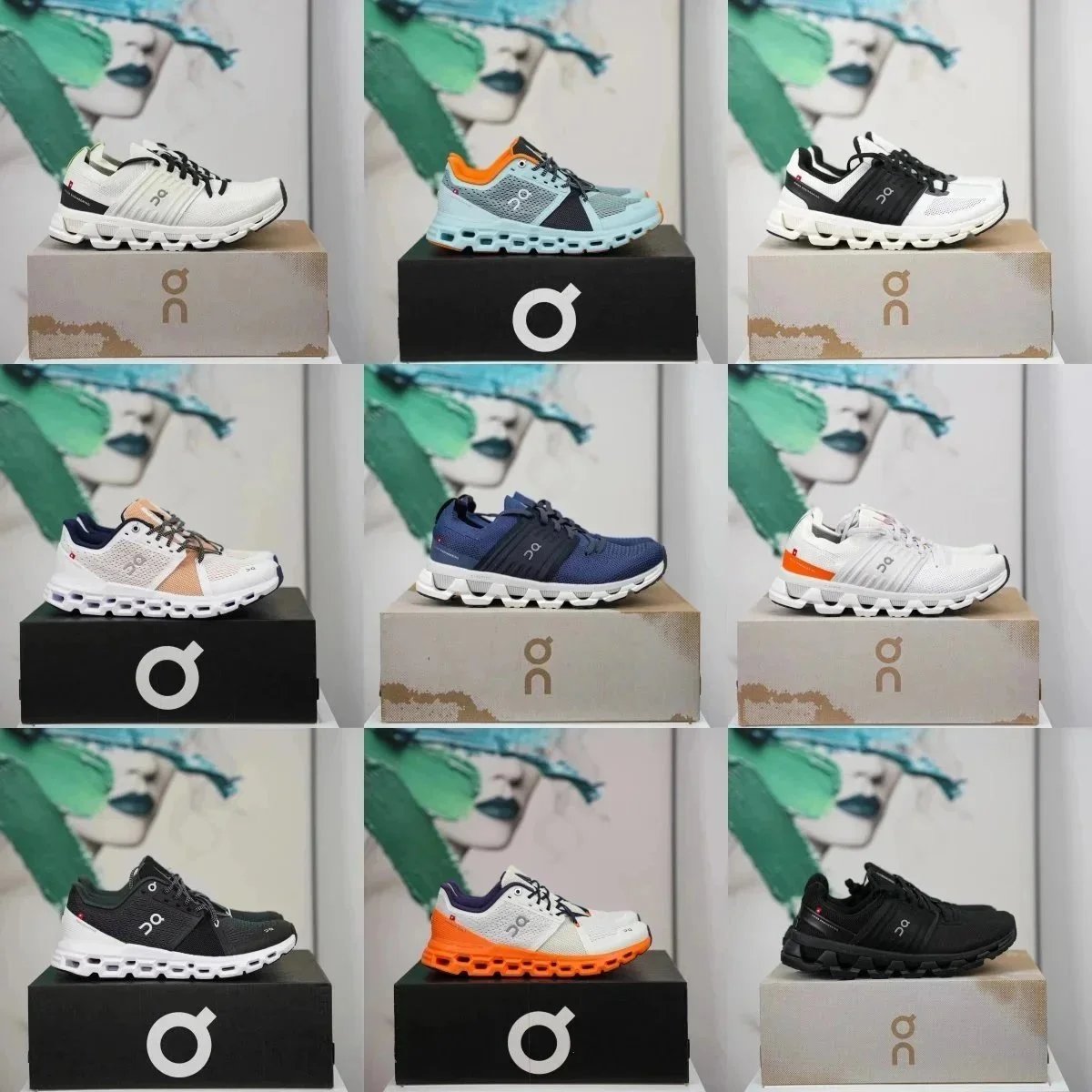 Cloud X Running Shoes for Men and Women, Designer Sports Sneakers in Black, White, Ivory, Rose Acai Purple, and Yellow