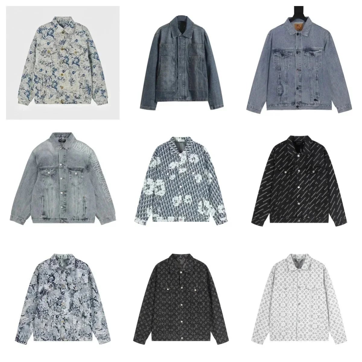 CALESECT Floral Denim Jacket: Embroidered Oversized Unisex Spring Harajuku Streetwear