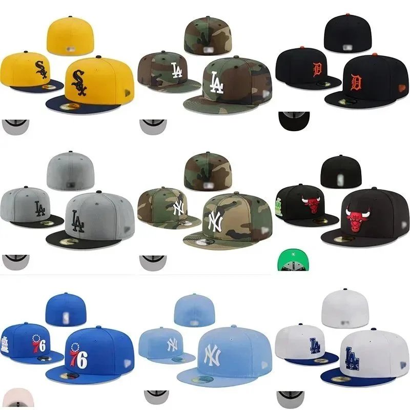 Baseball Fitted Hat - Pink & Navy Blue - Classic Team Design - Full Closed Cap - Light Grey, Size 7-8