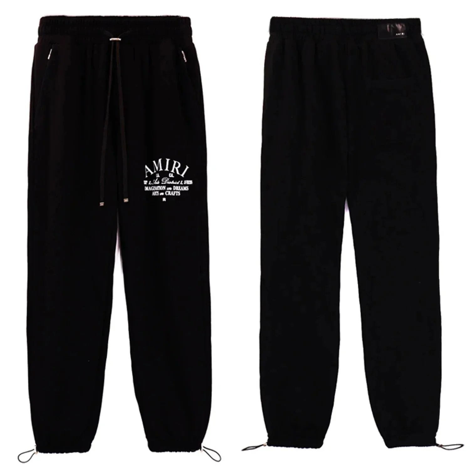 Men's Ripped & Embroidered Designer Jeans - Slim Fit Jogger Style Trousers