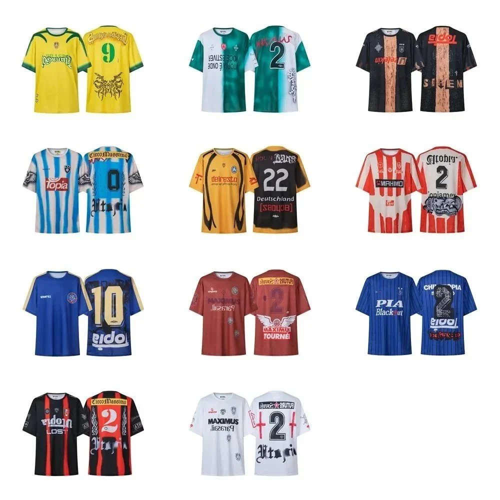 Football Clothing Men's Loose Mesh Sports Short-sleeved T-shirt Jersey