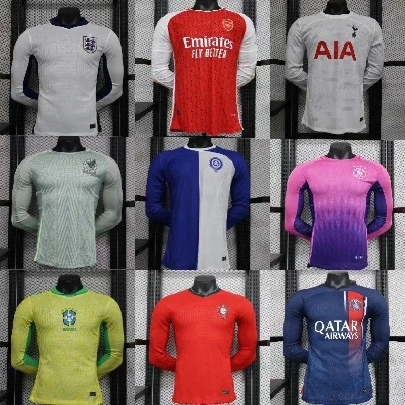 2024 American Football Long-Sleeved Soccer Jersey, Breathable Player Uniform