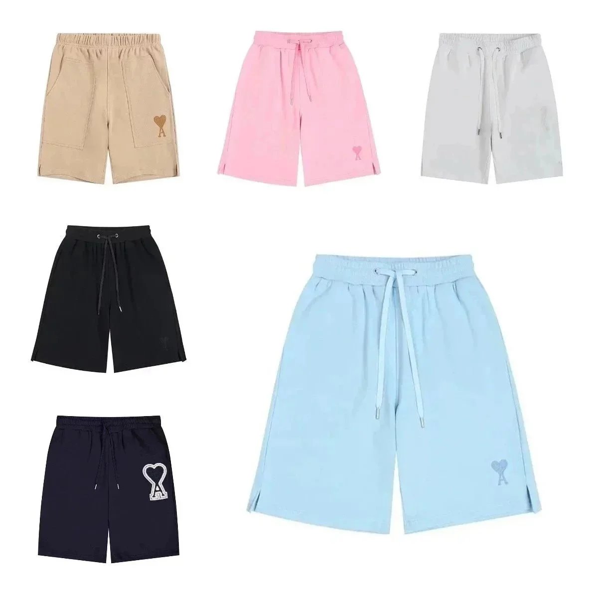 Embroidery Heart-Shaped Designer Shorts for Men and Women Jogger Fashion Hip Hop Casual Shorts Size S-XL
