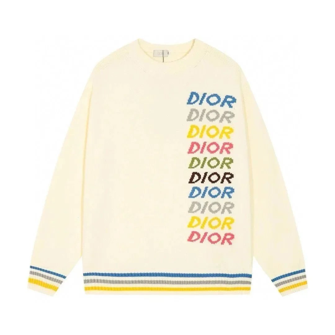 DIOR Wool And Cashmere Inlaid Knitted Sweater In Nude