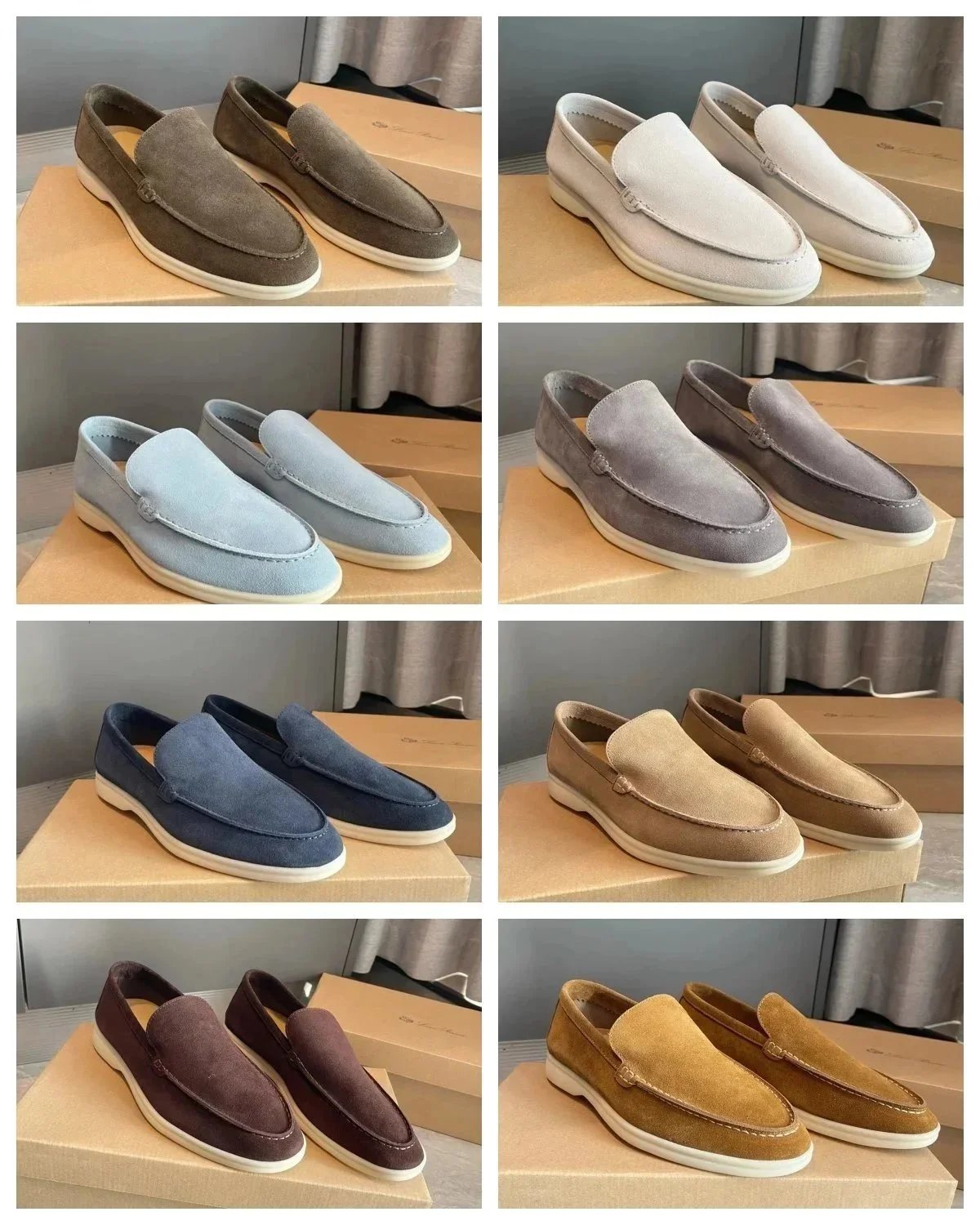 New Men Casual Shoes Breathable Loafers Round Toe Slip On Flats Driving Shoes