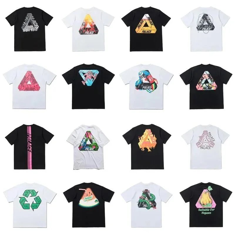 Classic Triangle Graffiti Print Loose Fit Short Sleeve T-Shirt for Men & Women - Summer Streetwear
