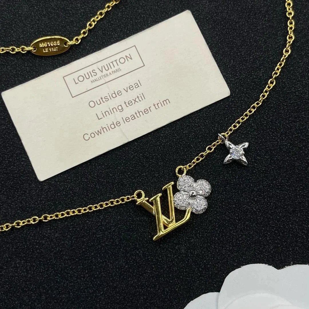 high quality counters do not fade gold necklace word chain clavicle light luxury explosions
