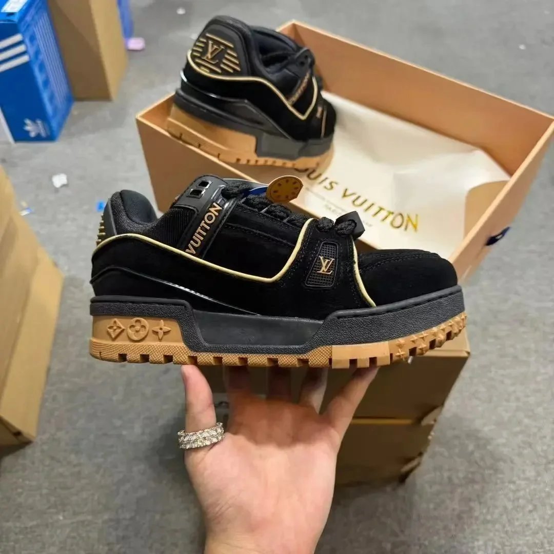 2024 New Luxury Designer White Orange Color Contrast Couple Shoes Outdoor Casual Mens Shoes Sports Womens Shoes Sizes 35-45 +box