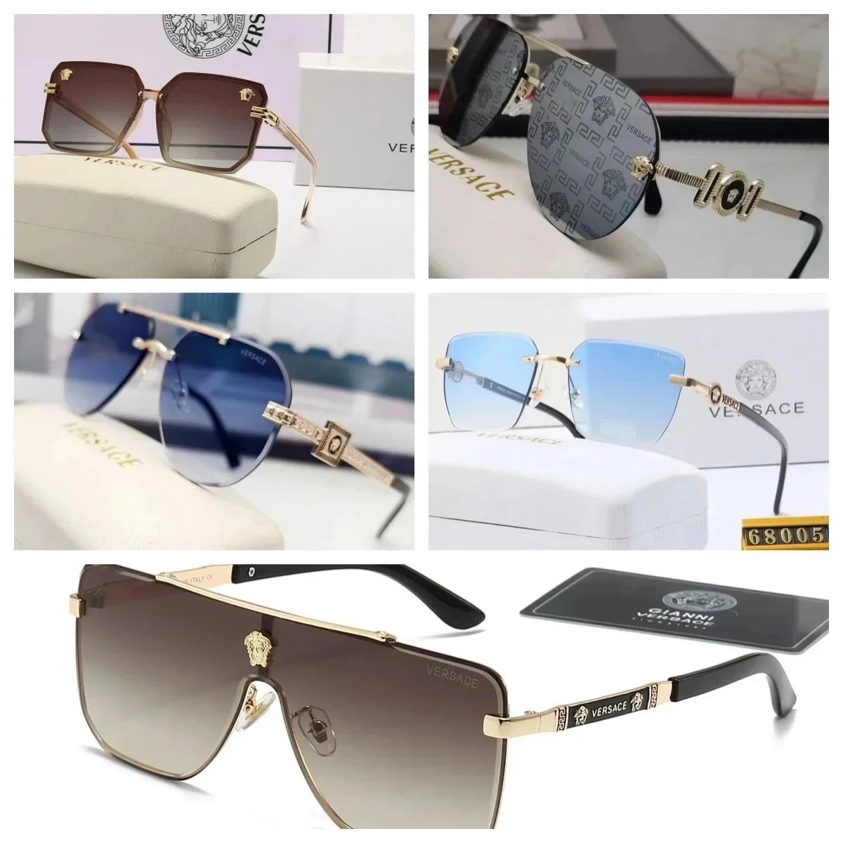 Trendy Designer Sunglasses for Women and Men, Polarized Pilot Glasses with UV400 Protection, Luxury Medusa Biggie Eyeglasses