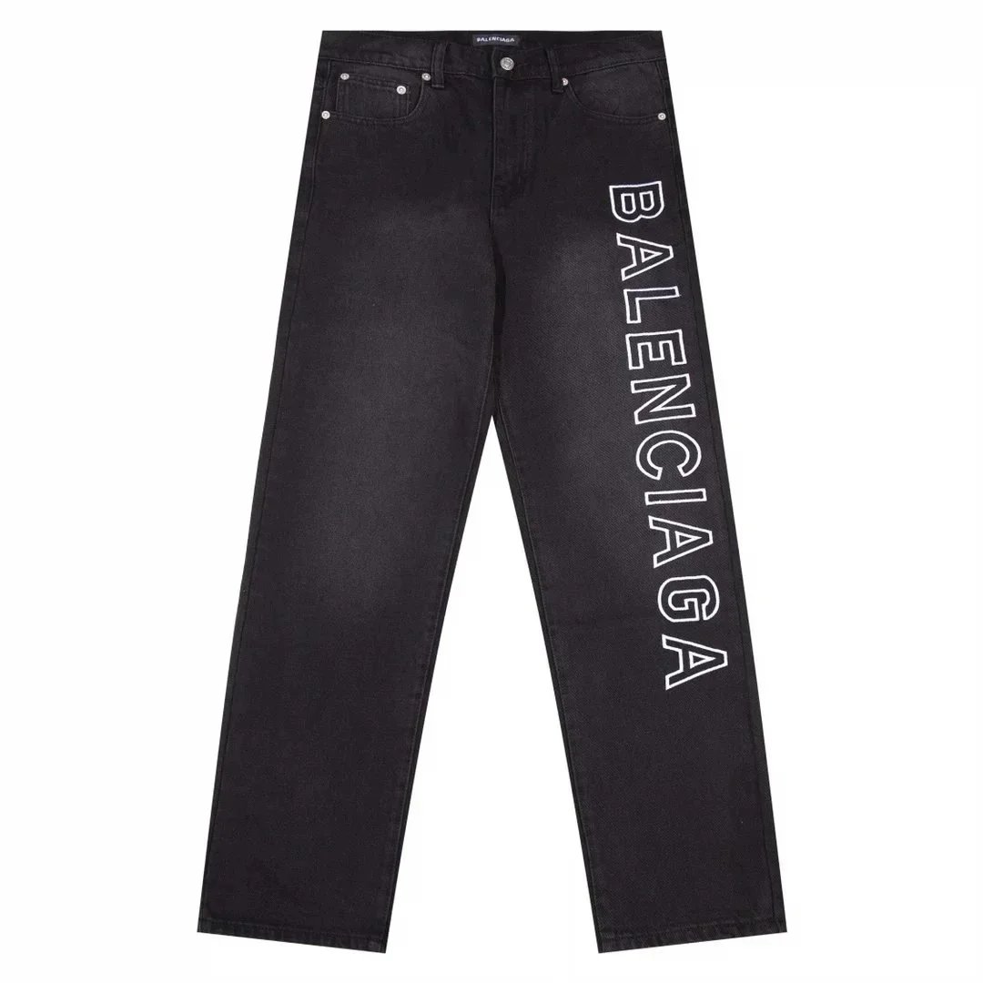 BALENCIAGA Washed straight leg casual jeans