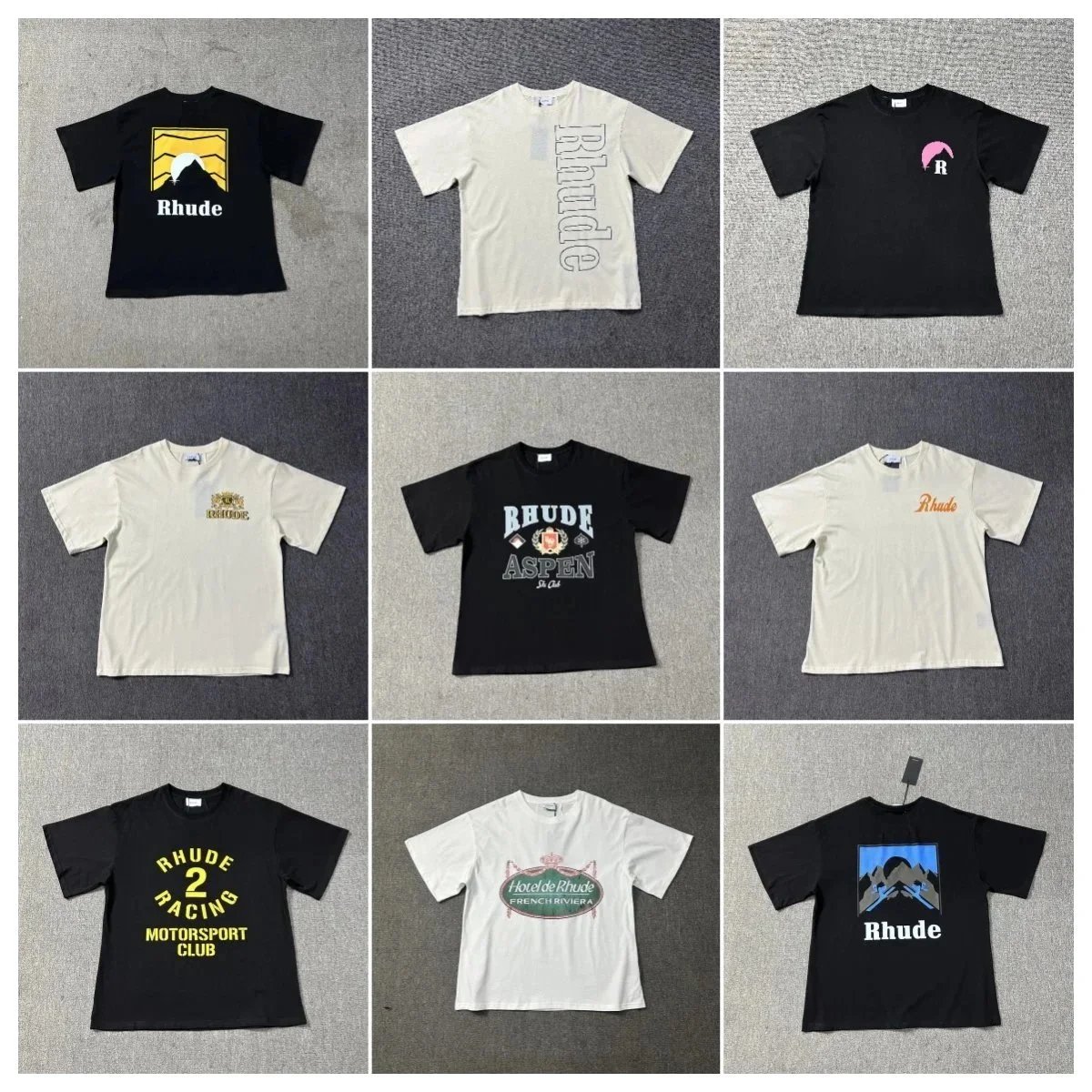 Rhude t Shirt Fashion Designer Mens Europe and the United States for Men Women Round Neck High-quality Short-sleeved Summer Loose Simple T-shirt