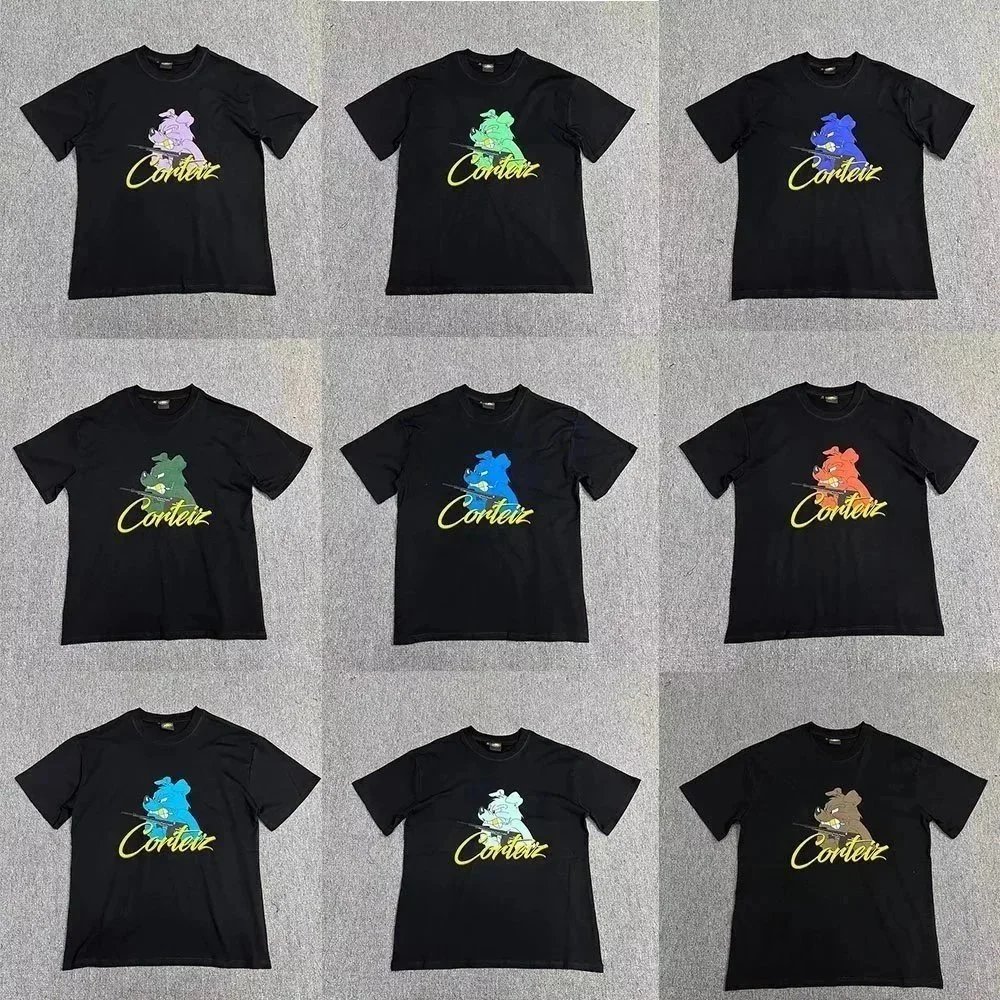 Men's Ship Print T-Shirt - Short Sleeve, Cotton, Casual, Hip Hop Style, Unisex