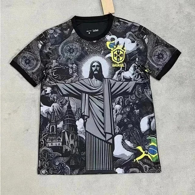 Maglia Brasile Cristo Redentore Brazil Fan Edition Football Shirt Nuova