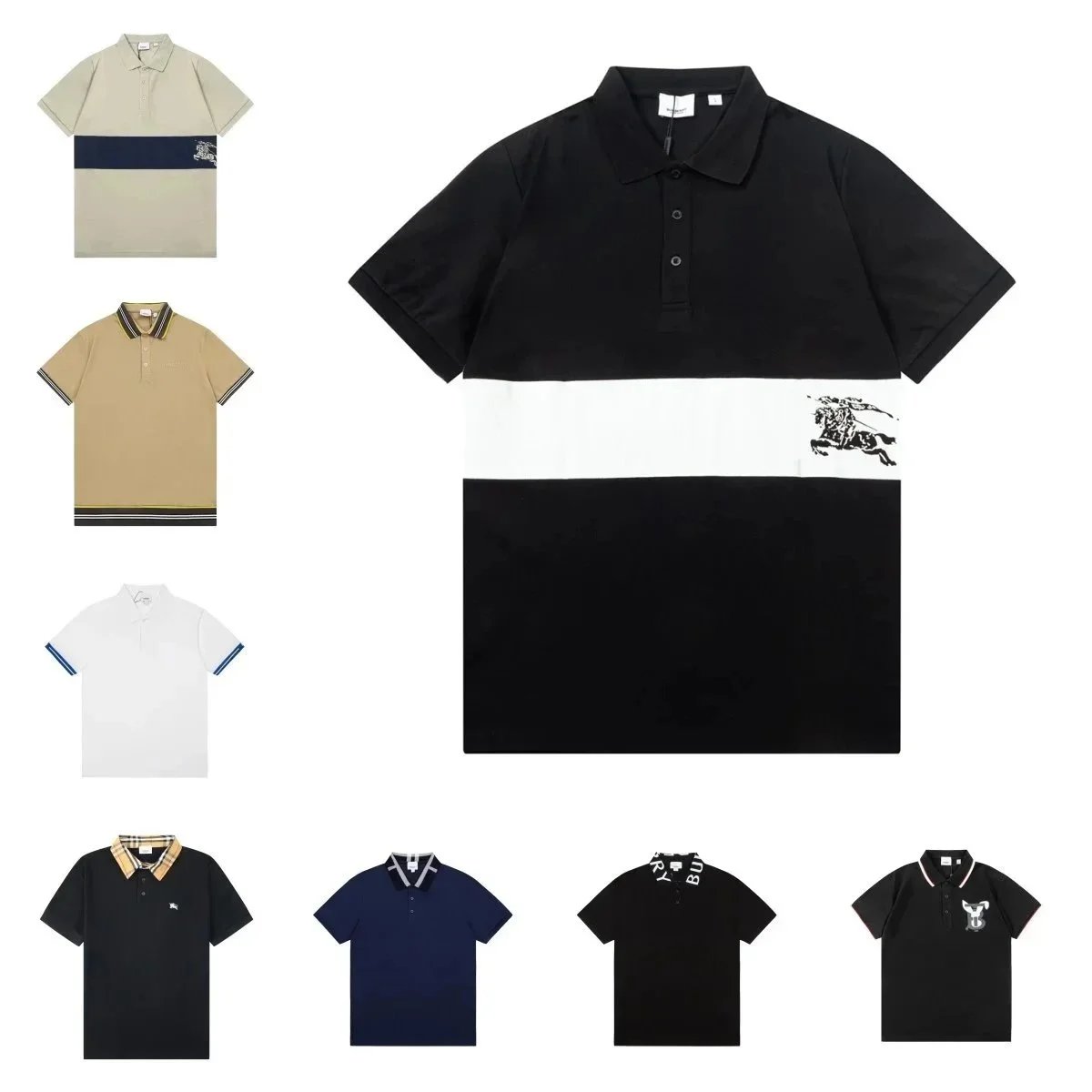 Burberry Navy Logo Ryland Polo