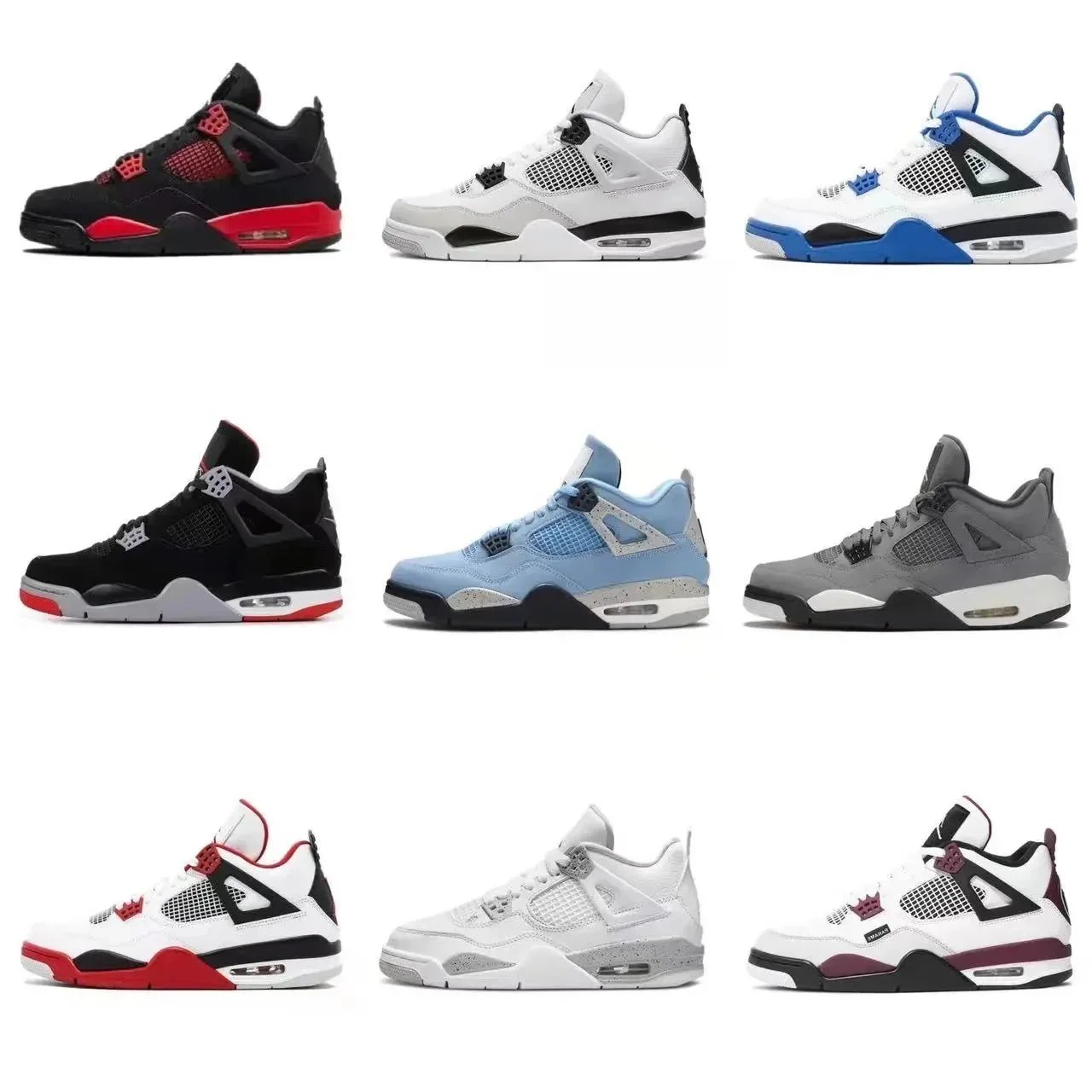Jumpman 4S Basketball Shoes Men Women Midnight Navy Military White Red CementThunder Sail Black Cat Money oreo Sneakers green Oregon