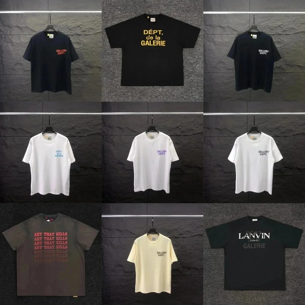 Washed Letters Printed De La t Shirt Loose Oversized Hip Hop Unisex Sleeve Tees 00
