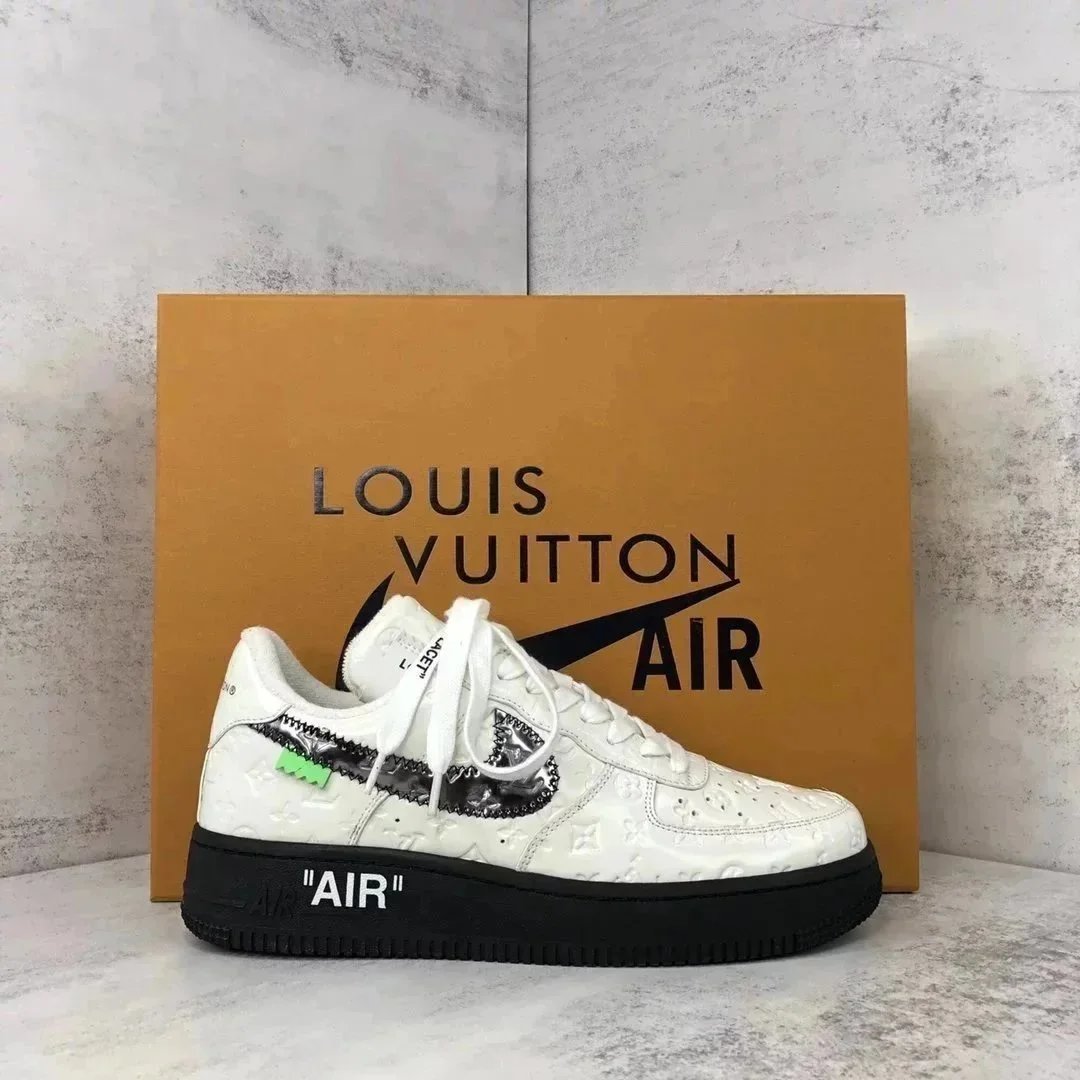 LV x Nike Air Force Low White Black Silver