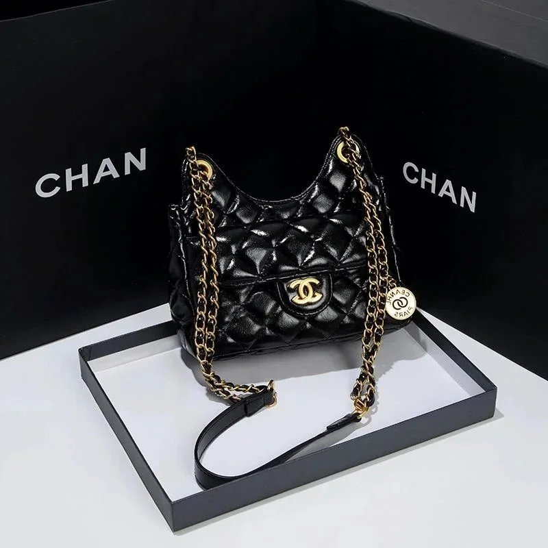 High-end rhombus chain bag retro leather bag Joker shoulder messenger bag