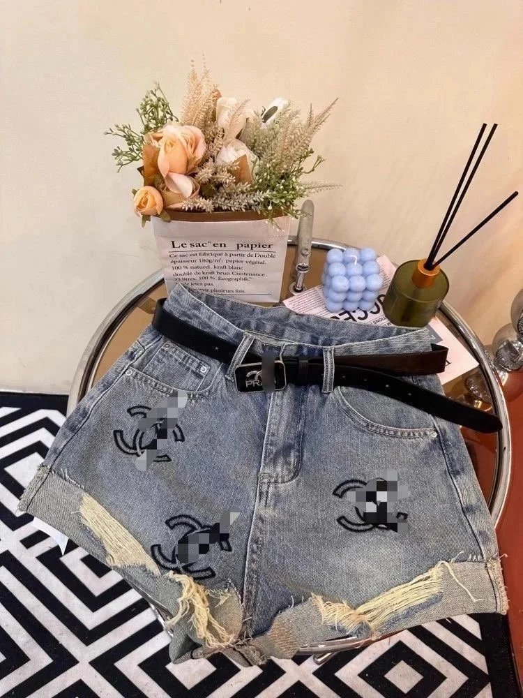 Dames met hoge taille gescheurde denim shorts met kwastjes, S-2XL