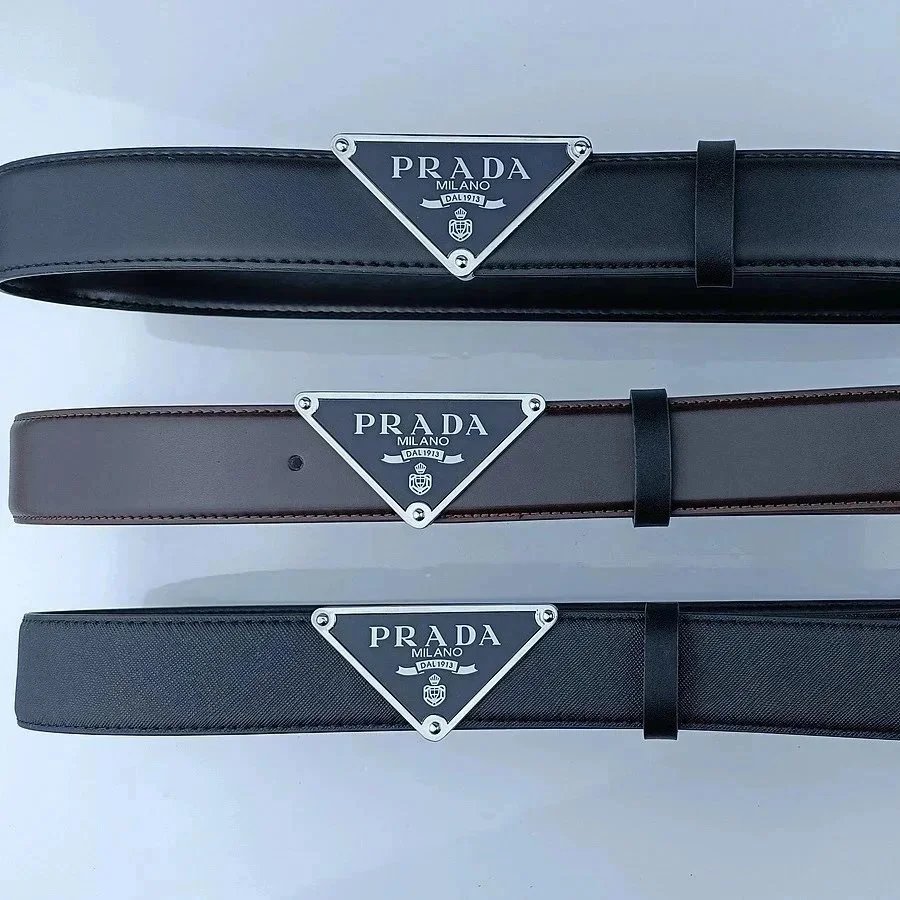 Genuine Leather Belts for Men, Fashion Zinc Alloy Buckle, Width 3.8cm, 3 Color Options, with Box
