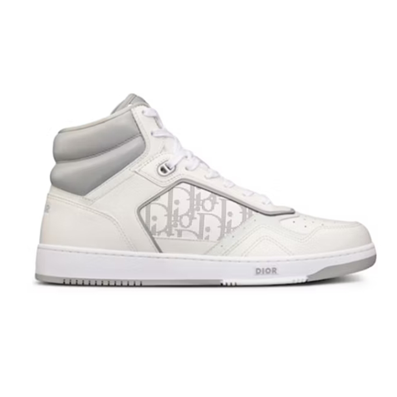 Dior B27 High White and Gray Smooth Calfskin with White Dior Oblique Galaxy Leather