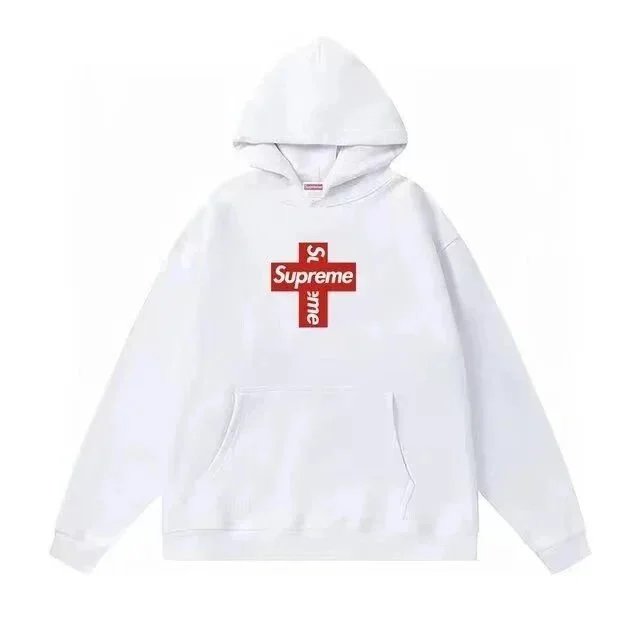 Supreme Cross Box Logo Hooded Sweatshirt Grey