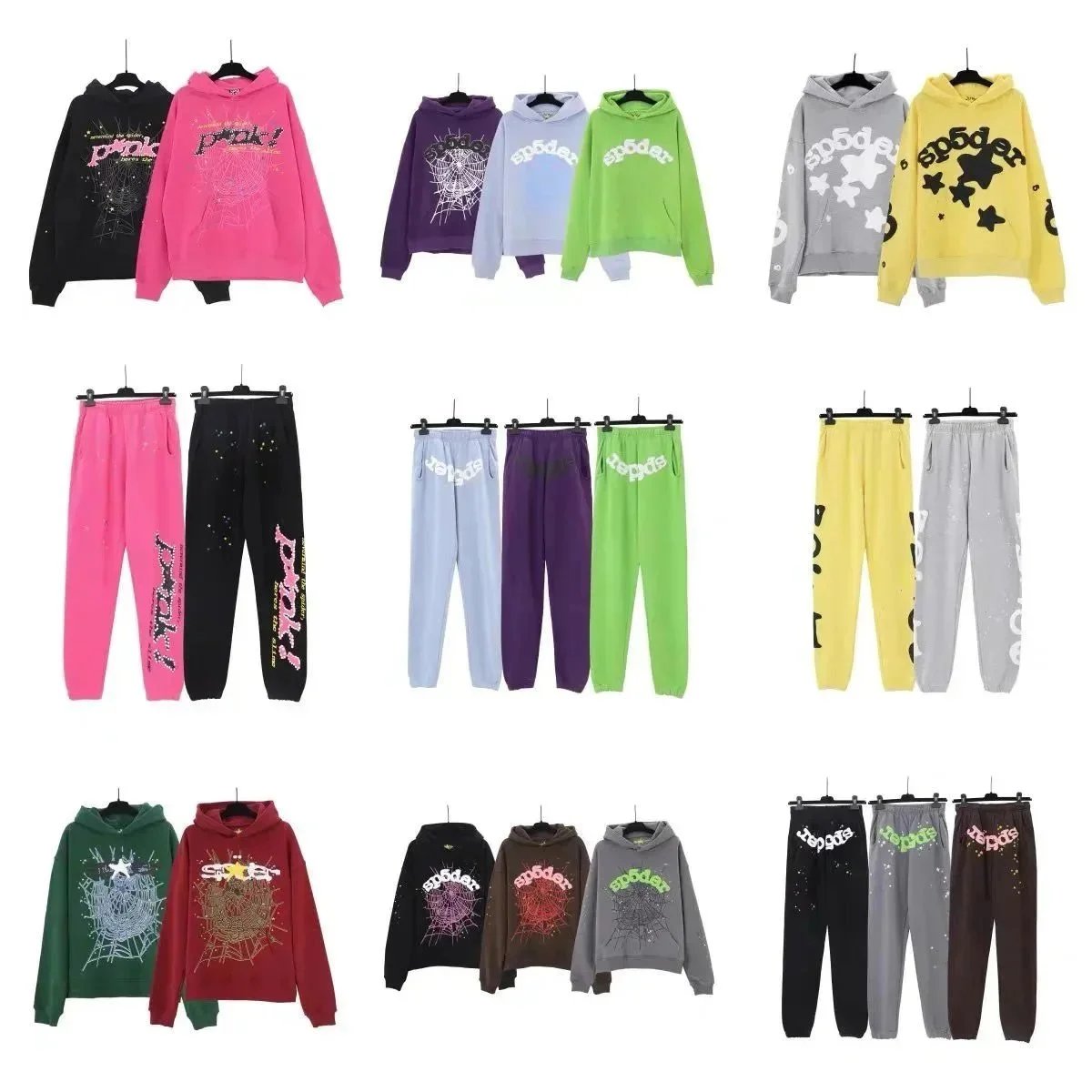 Pink Foam Letter Printed Y2K Hoodie Tracksuit Sweatpants for Men & Women - Loose Fit Sweatshirt