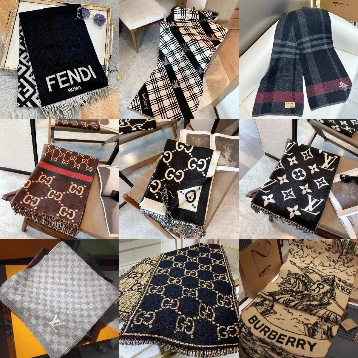 Autumn and winter fashion Joker light luxury scarf 01