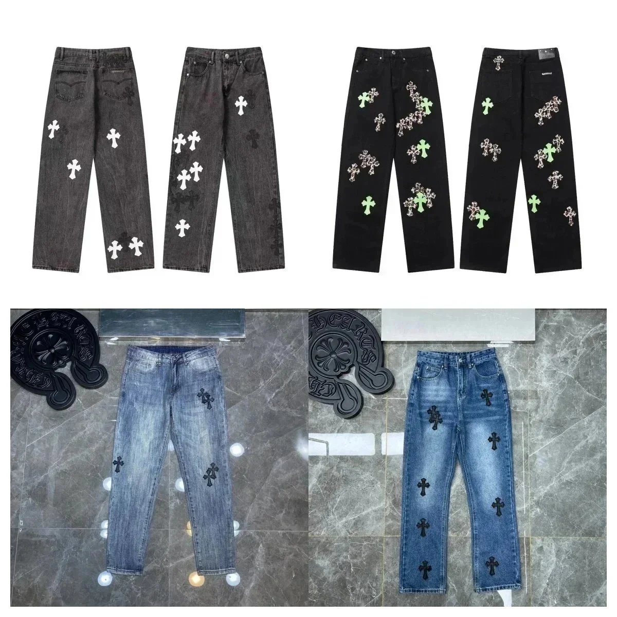 Jeans Men's and Women's Spring and Autumn Casual Trousers Retro High Waist Slimming